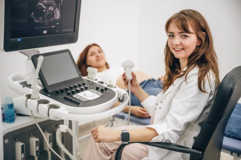 cheerful-facial-expression-pregnant-woman-undergo